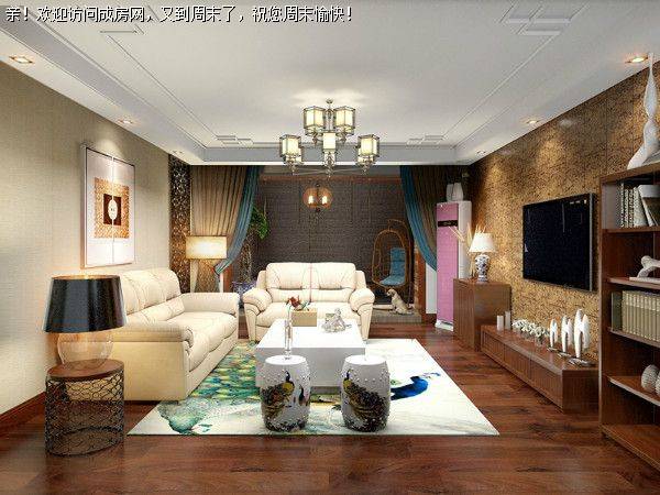 南湖国际装修中式风格案例 