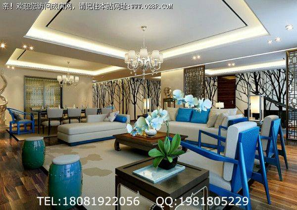 成都全包公司金沙国际新中式风格案例