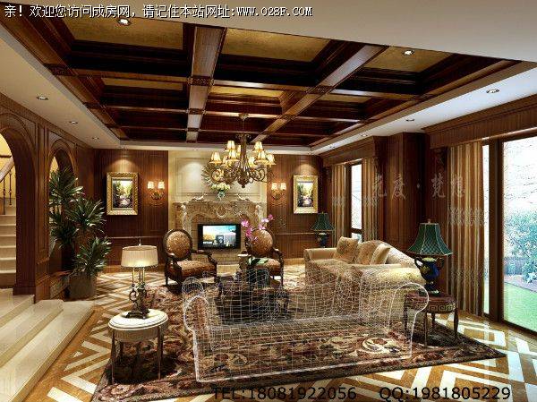 成都别墅装修水映长岛法式风格装修案例