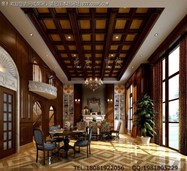 成都别墅装修水映长岛法式风格装修案例