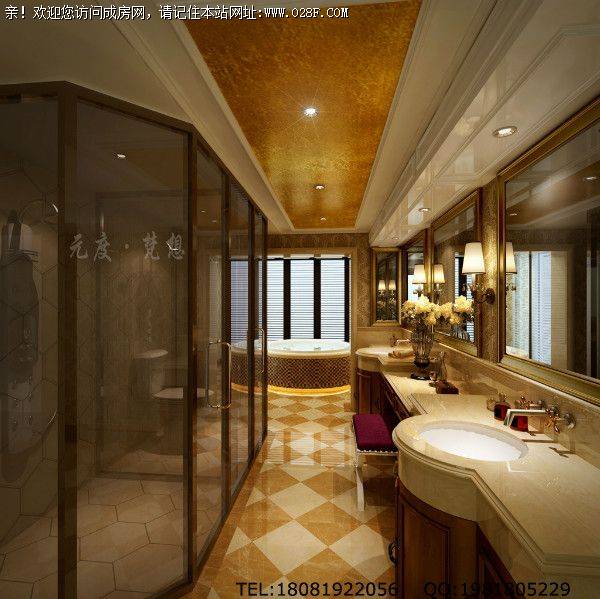 成都别墅装修水映长岛法式风格装修案例