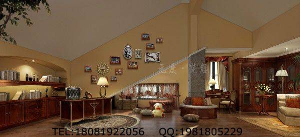 成都别墅装修富临山庄美式风格案例