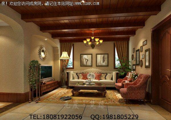 成都别墅装修富临山庄美式风格案例