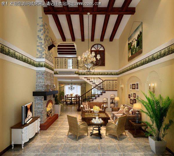 成都装修公司国奥村美式田园风格装修案例