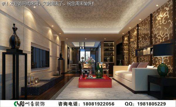 成都全装公司中式风格客厅效果图