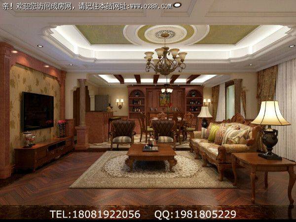 成都装修公司珠江御景湾美式风格案例