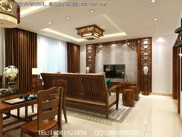 置信逸都花园中式风格装修案例