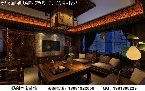 成都别墅装修麓山国际中式风格案例