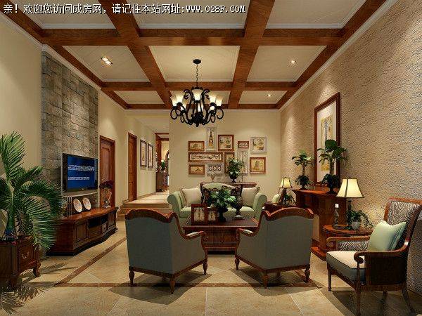 塔子山壹号装修案例--美式风格