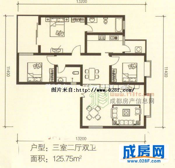 怡和茗居户型图,点击放大