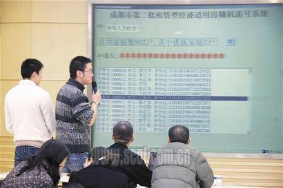成都 电脑摇号 479户无房户租到经适房