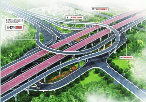 这2 8公里西二环啥模样 4层立交飞架营门口