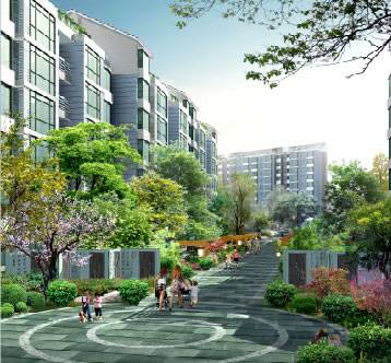 川大河畔小区环境,点击放大