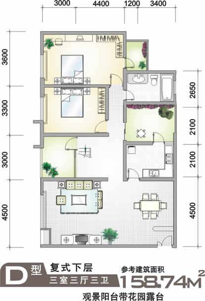 纬度18户型图,点击放大