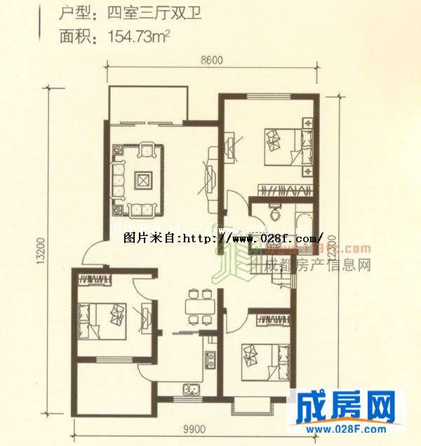 怡和茗居户型图,点击放大