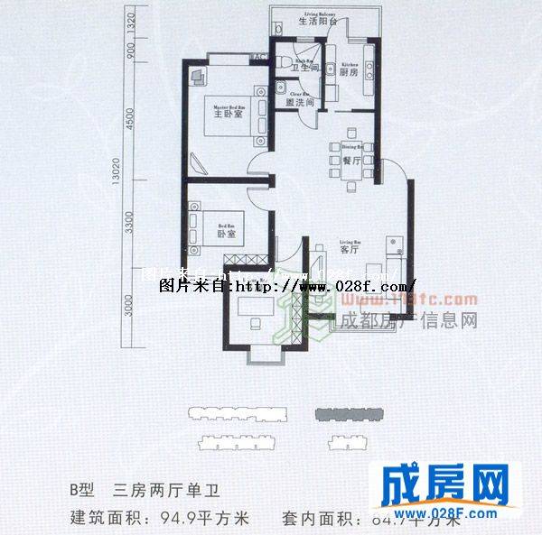 花半里户型图,点击放大
