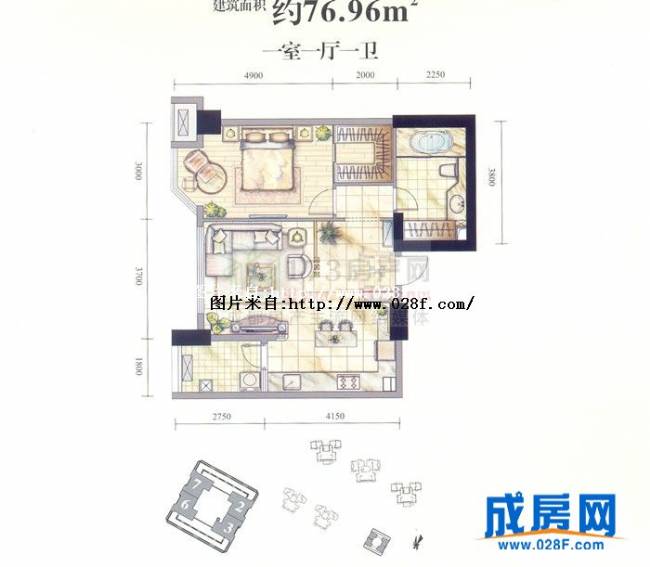 华府金沙户型图,点击放大