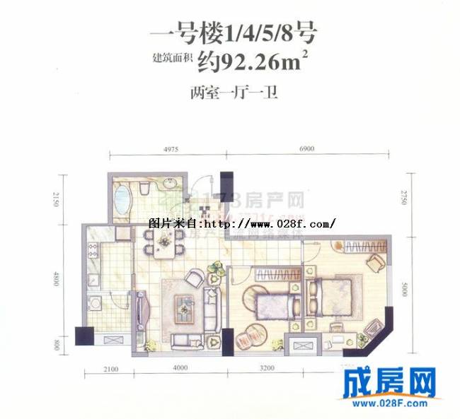 华府金沙户型图,点击放大