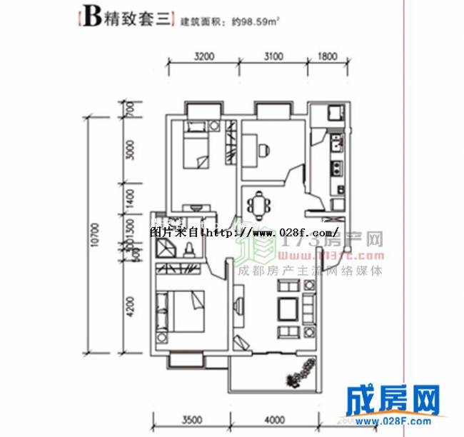 红枫别苑户型图,点击放大