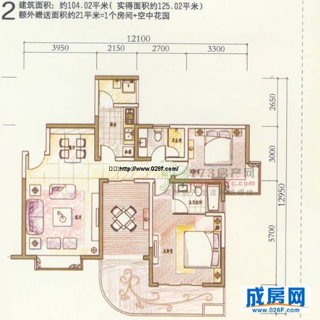 领馆区1号户型图,点击放大