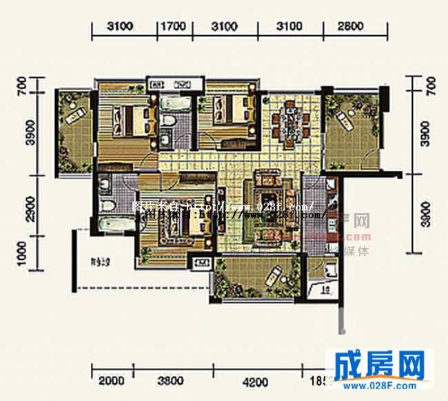 四季豪廷户型图,点击放大