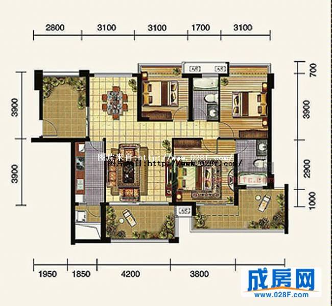 四季豪廷户型图,点击放大