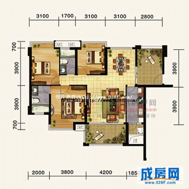四季豪廷户型图,点击放大