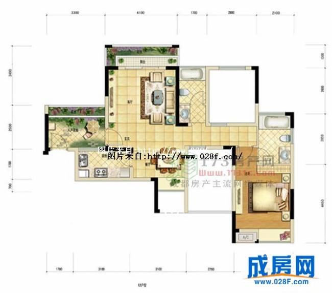 中森光华1号户型图,点击放大
