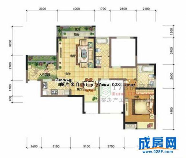 中森光华1号户型图,点击放大