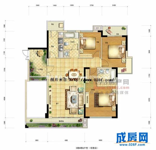 中森光华1号户型图,点击放大