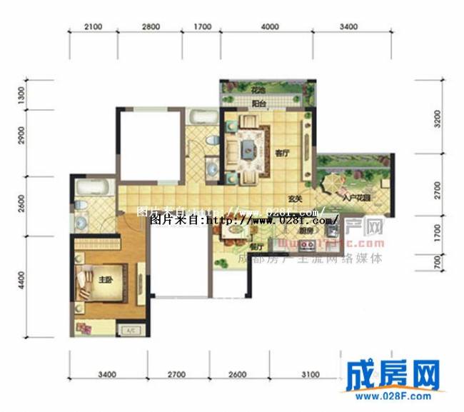 中森光华1号户型图,点击放大