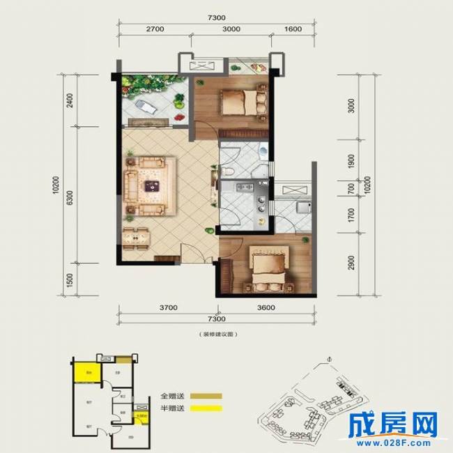 东山领地户型图,点击放大