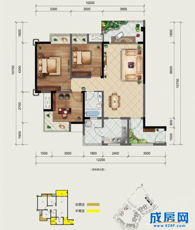 东山领地户型图,点击放大