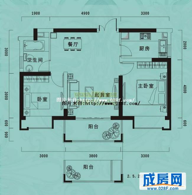 世茂花香首府户型图,点击放大