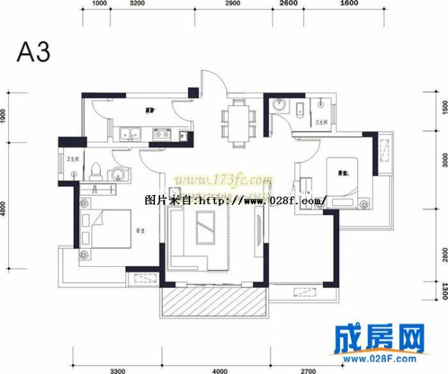 鲜花大院户型图,点击放大