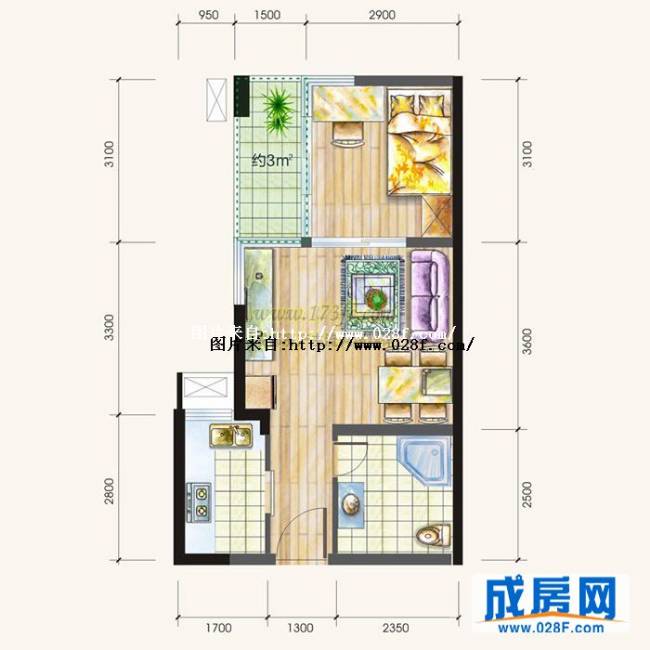 锦城华府户型图,点击放大