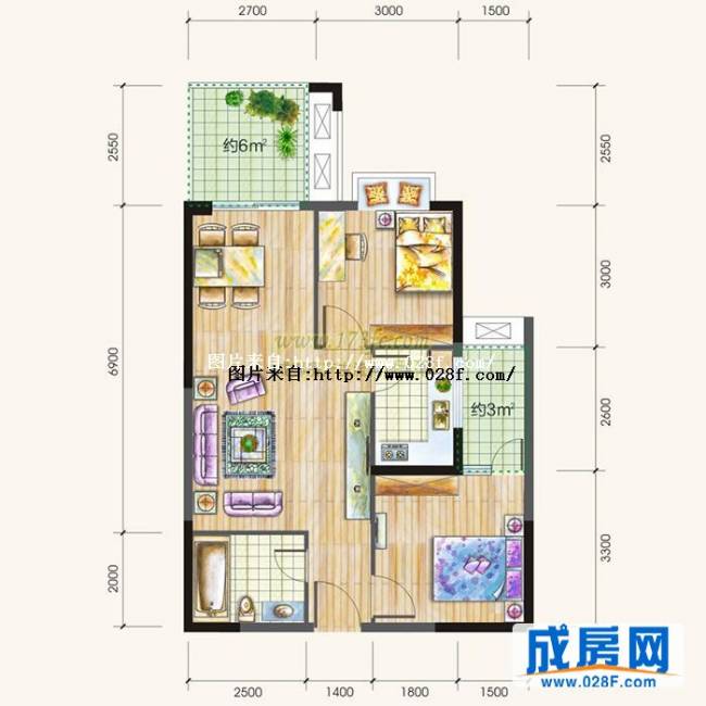 锦城华府户型图,点击放大