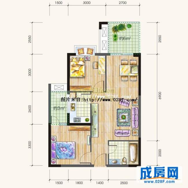 锦城华府户型图,点击放大