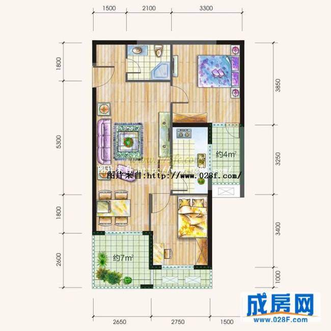 锦城华府户型图,点击放大