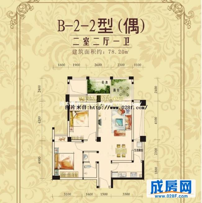 凯斯顿华府三期户型图,点击放大