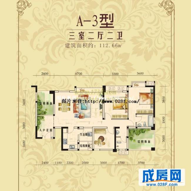 凯斯顿华府三期户型图,点击放大