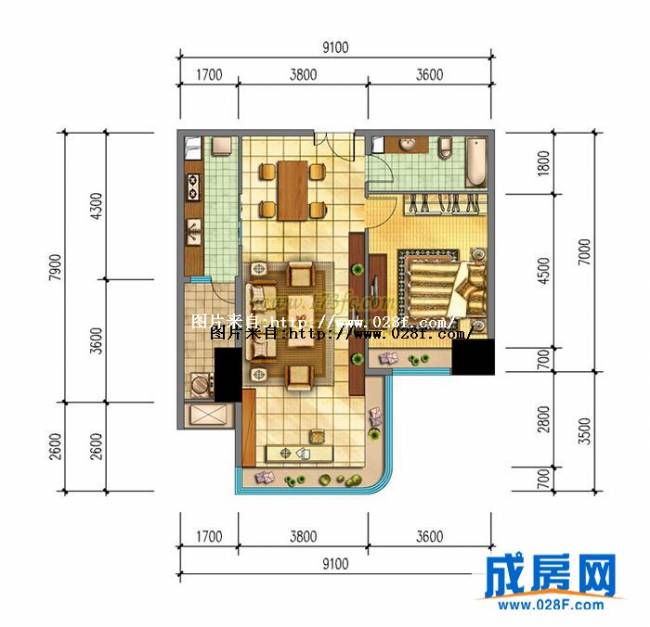 浣花香户型图,点击放大
