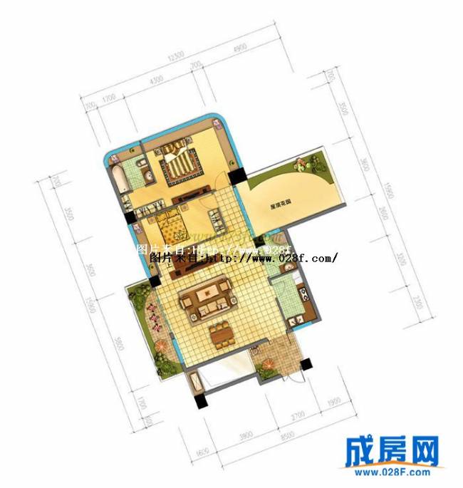 浣花香户型图,点击放大