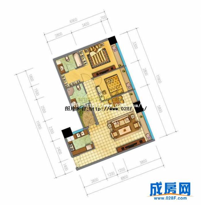 浣花香户型图,点击放大