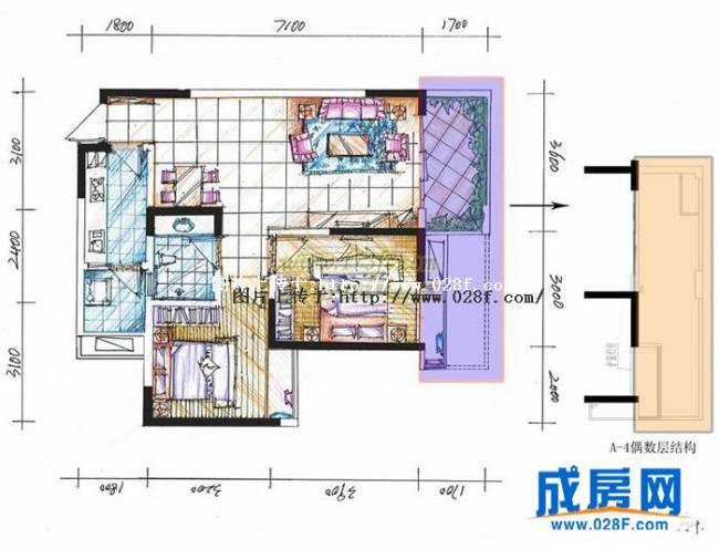 双峰嶺户型图,点击放大