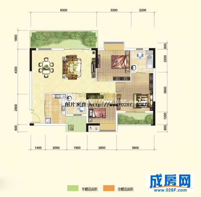 金沙御苑户型图,点击放大