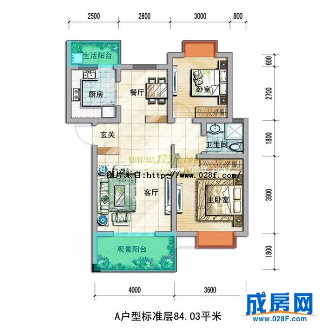 蜀郡清上居户型图,点击放大