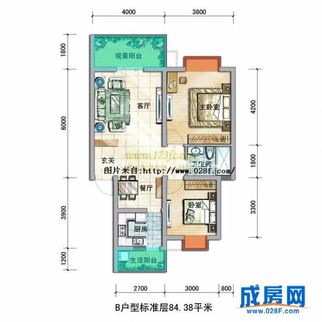 蜀郡清上居户型图,点击放大