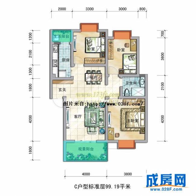 蜀郡清上居户型图,点击放大