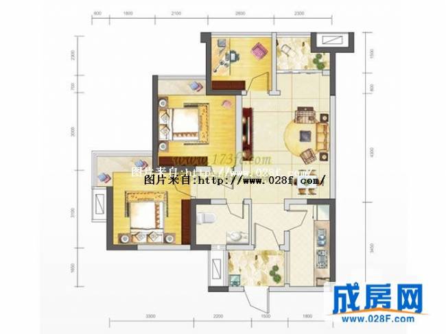 蓝润棠湖春天户型图,点击放大